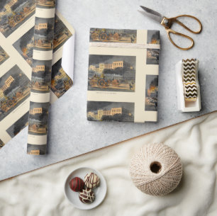 Papel De Presente Vida de um Fireman Vintage Padrão de litógrafo dos