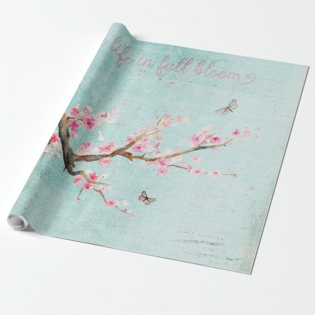Papel De Presente Vida em cheio florescente (Desenrolado)