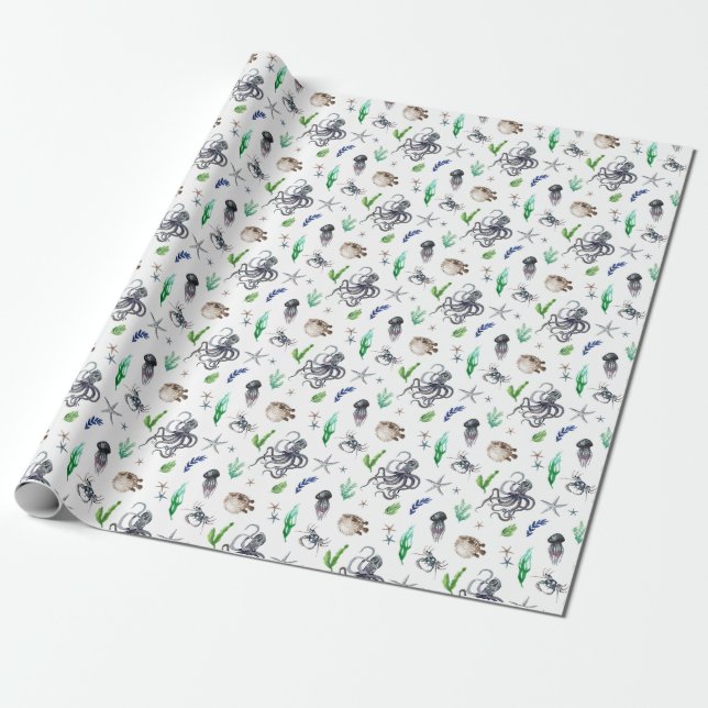 PAPEL DE PRESENTE VIDA MARÍTIMA (Desenrolado)