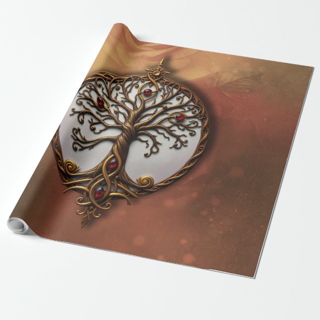 Papel De Presente Vida Mística da Árvore (Desenrolado)