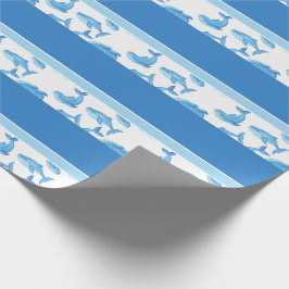 Papel De Presente Vida no Mar de Baleia Azul