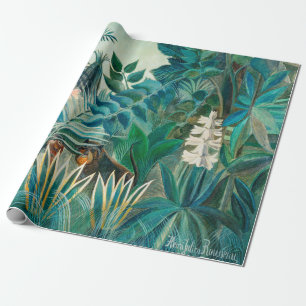 Papel De Presente Vida selvagem na pintura tropical da selva