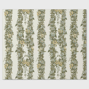 Papel De Presente Videira de Maracujá Verde Salvia em Creme