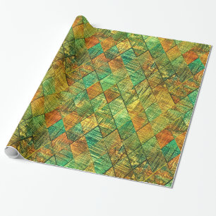 Papel De Presente Vidro Colorido Geométrico Decorativo Moderno