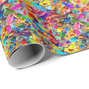 Papel De Presente vidro colorido quebrado