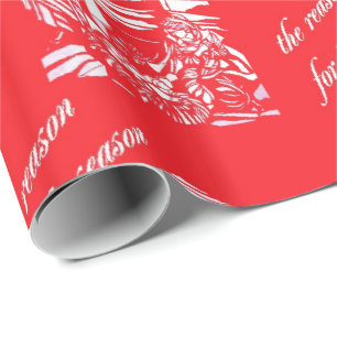 Papel De Presente Vidro Estido Natividade - Vermelho