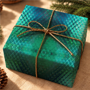 Papel De Presente Vidro Geométrico Manchado Elegante Aqua