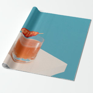 Papel De Presente Vidro límpido de bebendo com líquido castanho