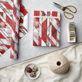 Papel De Presente Vidro Patriótico Vermelho e Branco Apanhado 4 de j