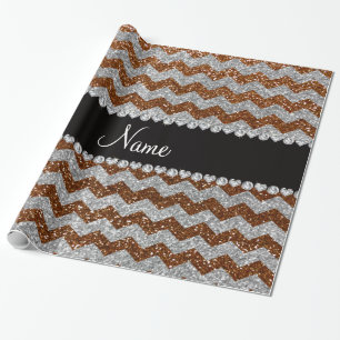 Papel De Presente Viga de prata castanho chocolate conhecida feita