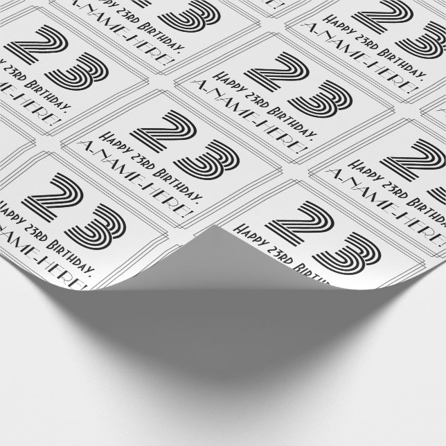 Papel De Presente Vigésimo terceiro aniversário: Art Deco Estilo Ins (Ponta)