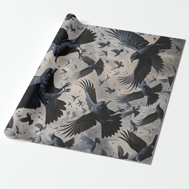 Papel De Presente Viking Ravens Wraping Paper (Desenrolado)
