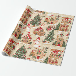 Papel De Presente Vila de Pão de Mel 