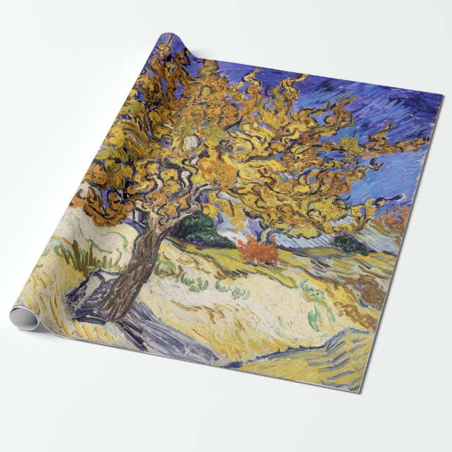 Papel De Presente Vincent van Gogh - A Amoreira (Desenrolado)