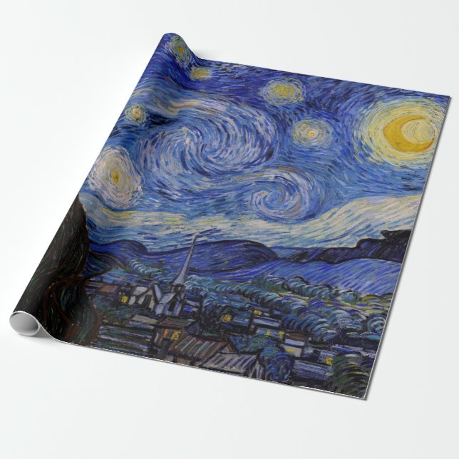 Papel De Presente Vincent Van Gogh - A Noite Estrelada (Desenrolado)
