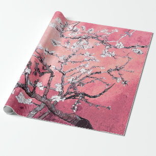 Papel De Presente Vincent Van Gogh Almond Blossoms Peachy Pink