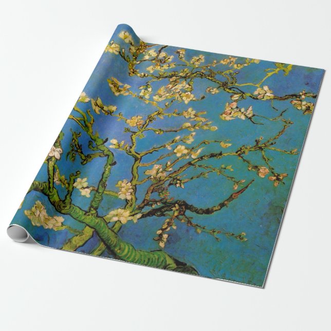 Papel De Presente Vincent van Gogh - Amendoeira em Flor (Desenrolado)