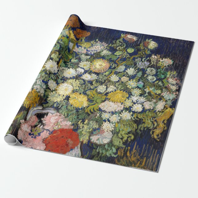 Papel De Presente Vincent van Gogh - Buquê de Flores em um Vase (Desenrolado)