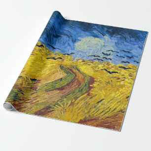 Papel De Presente Vincent van Gogh - Campo de Trigo com Corvos