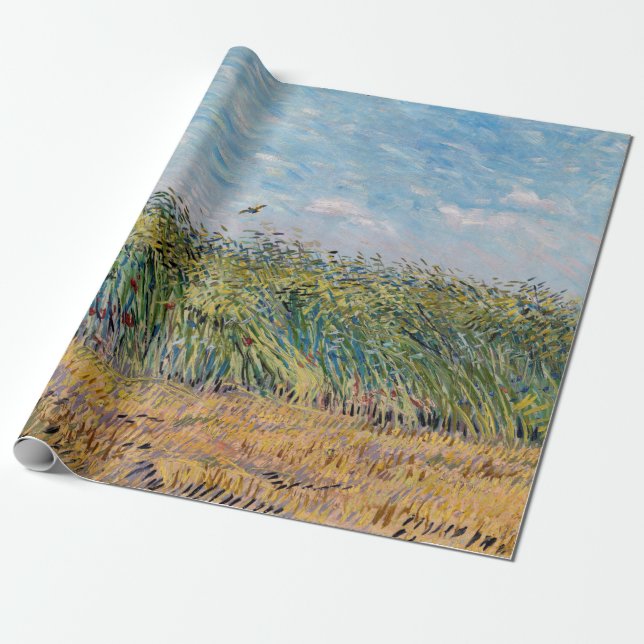 Papel De Presente Vincent van Gogh - Campo de trigo com Lark (Desenrolado)