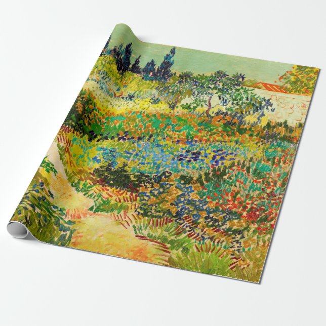 Papel De Presente Vincent Van Gogh Garden em Arles (Desenrolado)