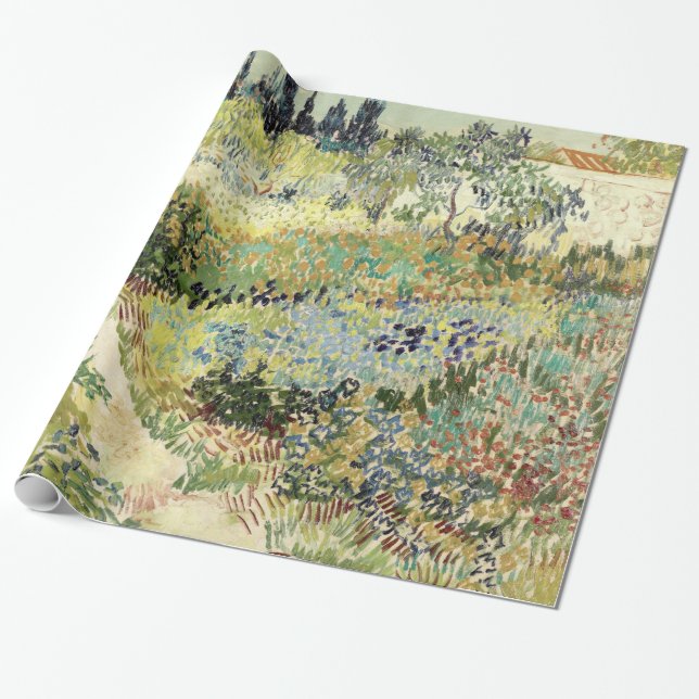 Papel De Presente Vincent Van Gogh Garden em Arles (Desenrolado)