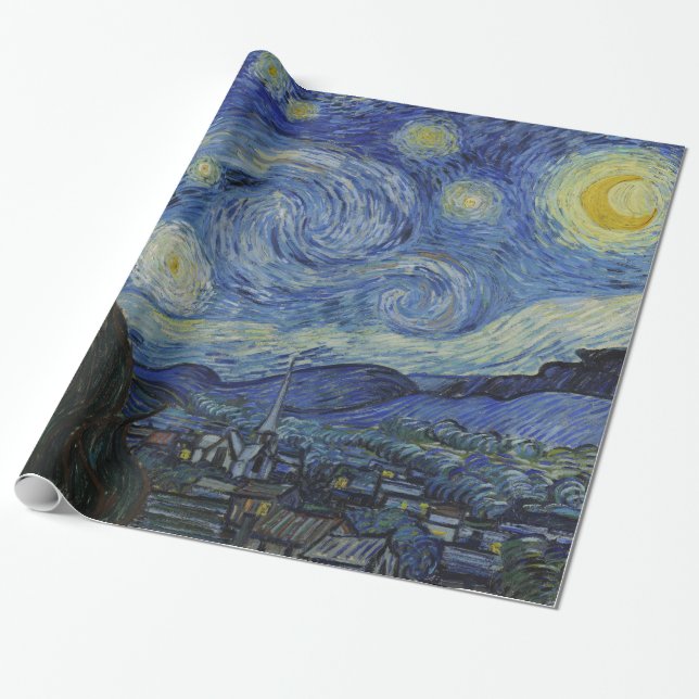 Papel De Presente Vincent van Gogh, Iconic Starry Night (Desenrolado)