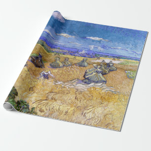 Papel De Presente Vincent van Gogh - Medas de Trigo com Ceifadores