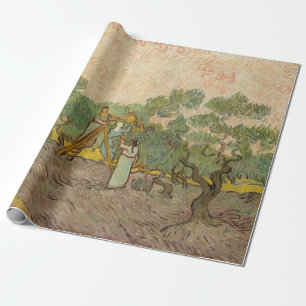 Papel De Presente Vincent van Gogh - Mulheres Colhendo Azeitonas