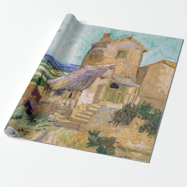 Papel De Presente Vincent van Gogh - O Moinho Velho (Desenrolado)