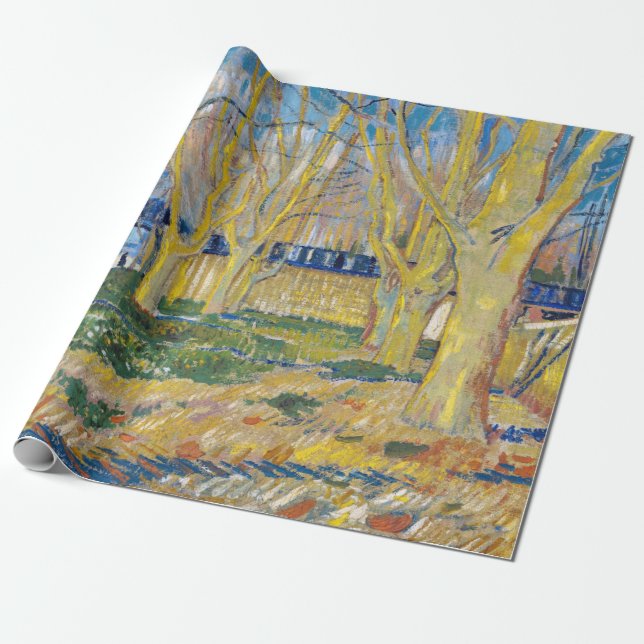 Papel De Presente Vincent van Gogh - O Trem Azul (Desenrolado)