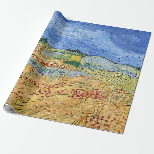 Papel De Presente Vincent van Gogh - Os Campos / Campos de Trigo (Desenrolado)
