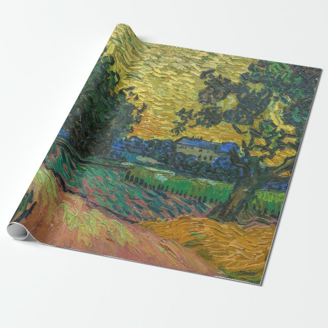 Papel De Presente Vincent van Gogh - Paisagem em Twilight (Desenrolado)