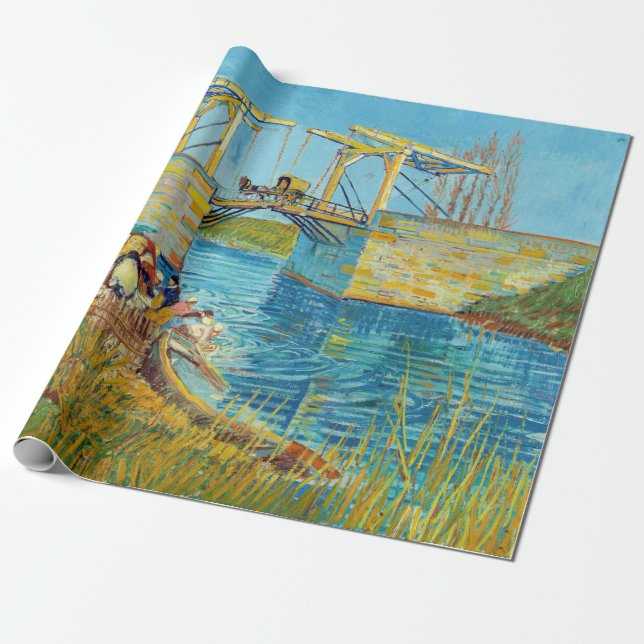 Papel De Presente Vincent van Gogh - Ponte de Langlois em Arles #1 (Desenrolado)