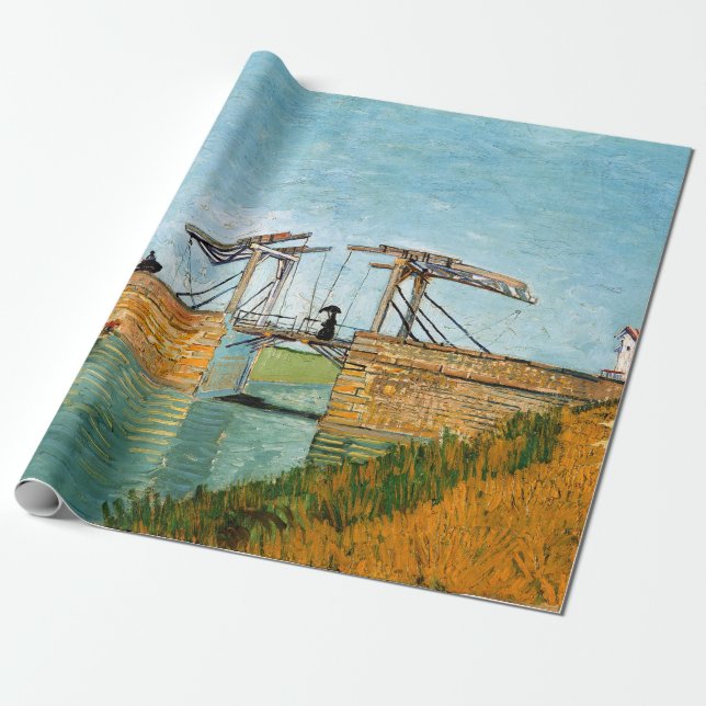 Papel De Presente Vincent van Gogh - Ponte Langlois em Arles #3 (Desenrolado)
