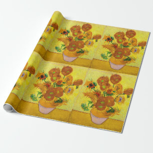 Papel De Presente Vincent Van Gogh Quinze Girassóis numa Vaso Arte
