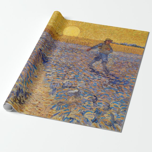 Papel De Presente Vincent van Gogh - Sower with Setting Sun (Desenrolado)