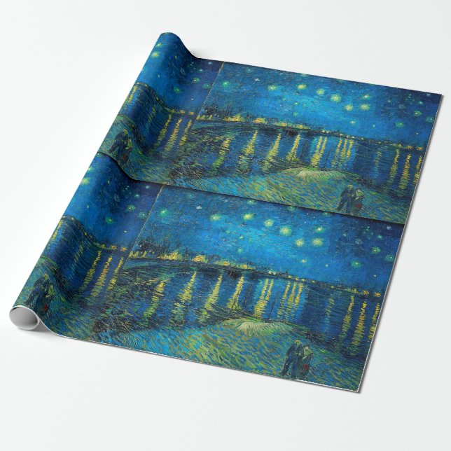 Papel De Presente Vincent Van Gogh Starry Night Sobre O Ródano (Desenrolado)