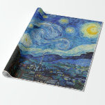 Papel De Presente Vincent Van Gogh Starry Night Vintage Fine Art<br><div class="desc">Vincent Van Gogh Starry Night Vintage Papel de Embalagem de Belas Artes</div>
