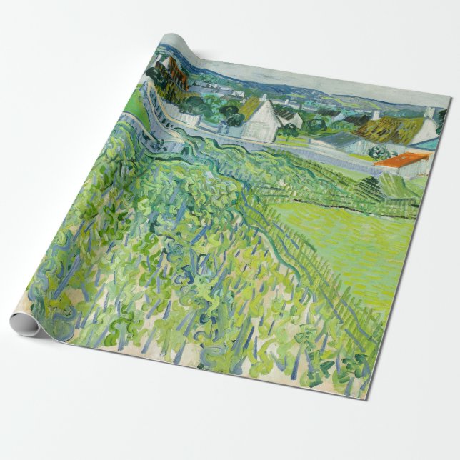 Papel De Presente Vincent van Gogh - Vineyards em Auvers (Desenrolado)