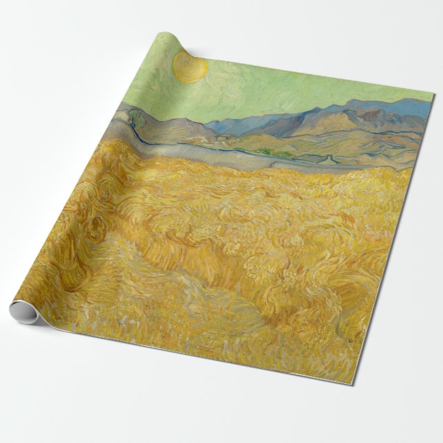 Papel De Presente Vincent van Gogh - Wheatfield com um Receptor (Desenrolado)