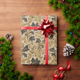 Papel De Presente Vinhas Florais Barrocas Vintage
