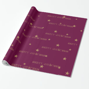 Papel De Presente Vinho e bronzeado, Feliz Natal, Gift Wrap