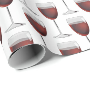 Papel De Presente vinho tinto em vidro estereótipo