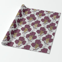 Papel De Presente Vinho Tinto Paris Burgundy e Grunge Dourado Vintag