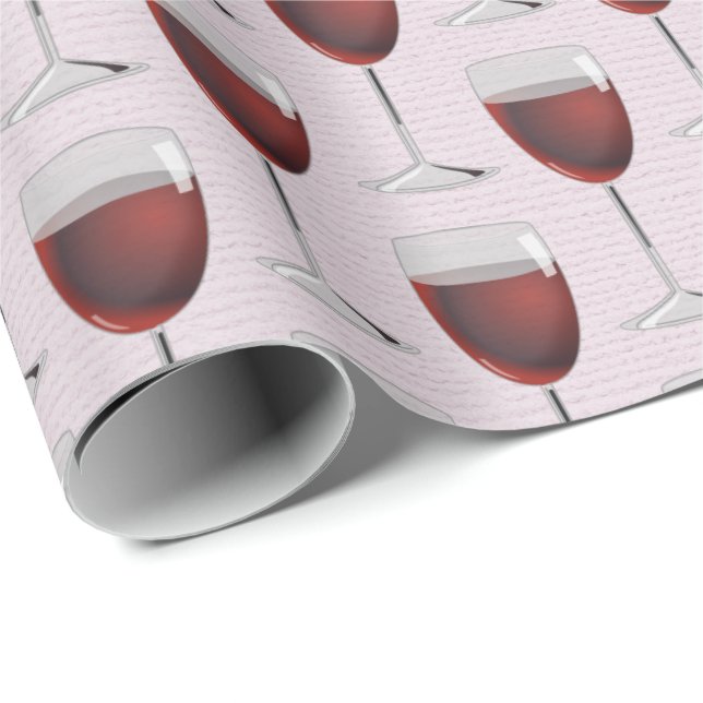 Papel De Presente Vinho Vermelho A Rosa (Ponta do rolo)