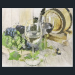 Papel De Presente Vinhos, Barrel e Uvas<br><div class="desc">palato de cor mudada,  com ilustração rústica de dois tipos de vinho,  um barril de vinho e uma placa de uvas vermelhas e verdes</div>