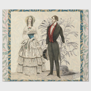 Papel De Presente Vintage 1844 casamento de Casamento Vitoriano