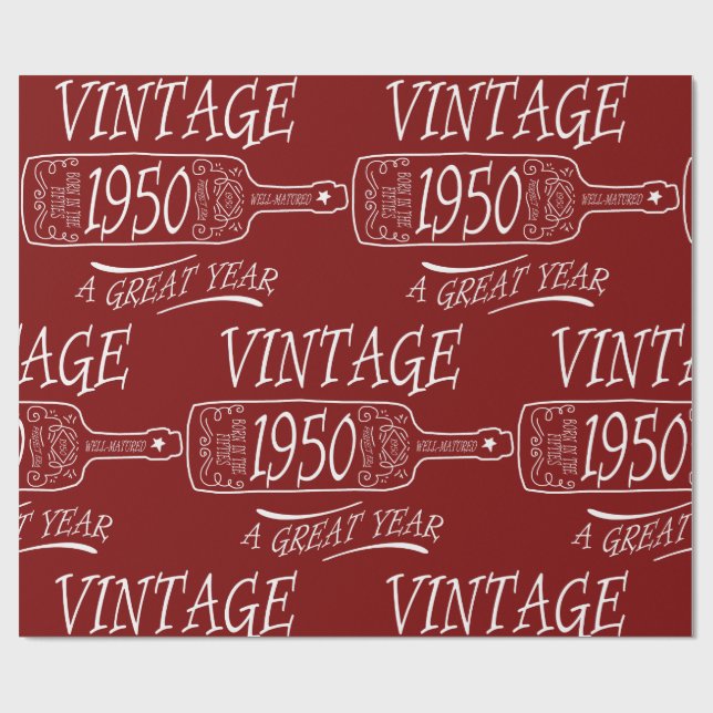 Papel De Presente Vintage 1950 A Great Year (Aberto)