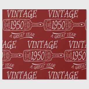 Papel De Presente Vintage 1950 Um Grande Ano